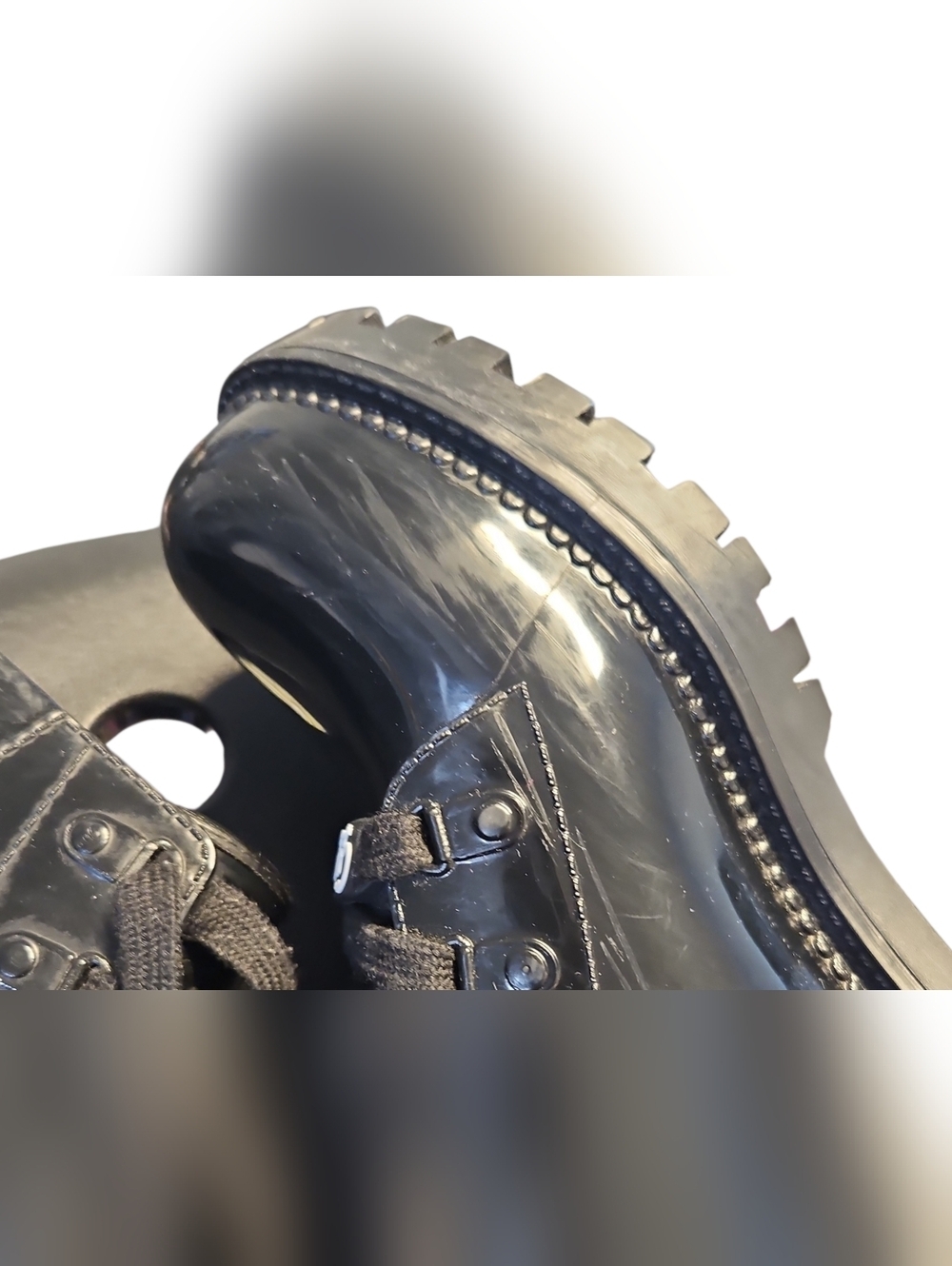 Circus by Sam Edelman Black Patent Lace-Up Boots Size 8 - Picture 7 of 9